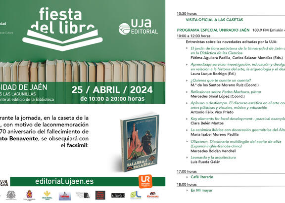 Cartel y programa de la Fiesta del Libro de la UJA 2024.
