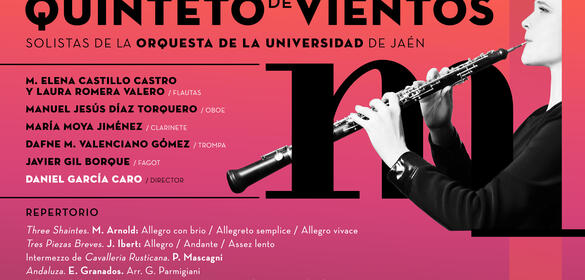 Imagen cartel de concierto del  Quinteto de vientos - Solistas de la Orquesta de la Universidad de Jaén