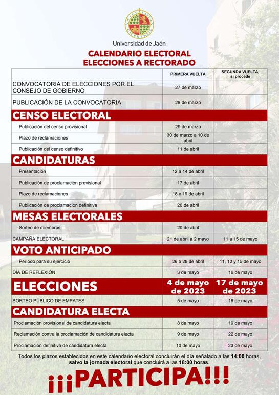 Cartel elecciones a rectorado